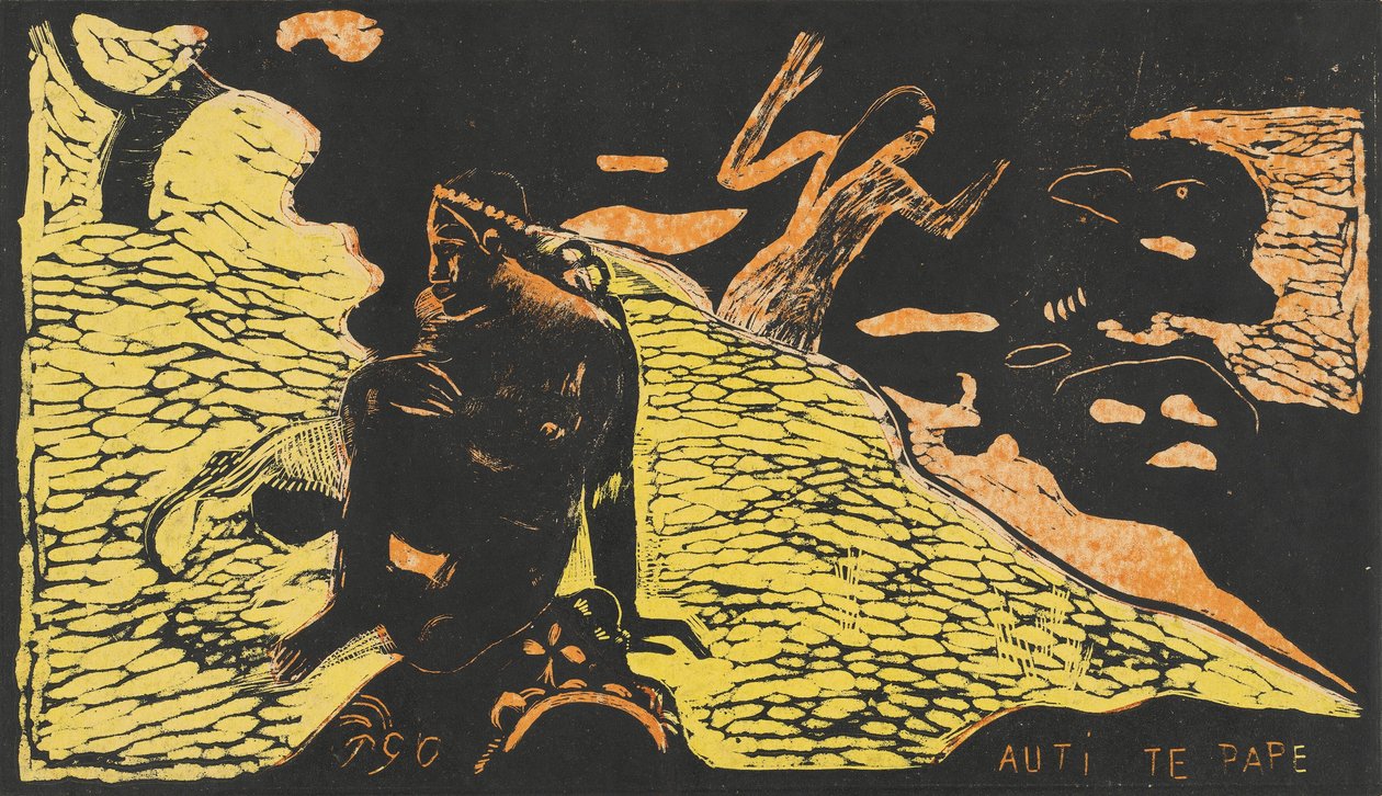 Auti te Pape Vrouwen bij de Rivier door Paul Gauguin