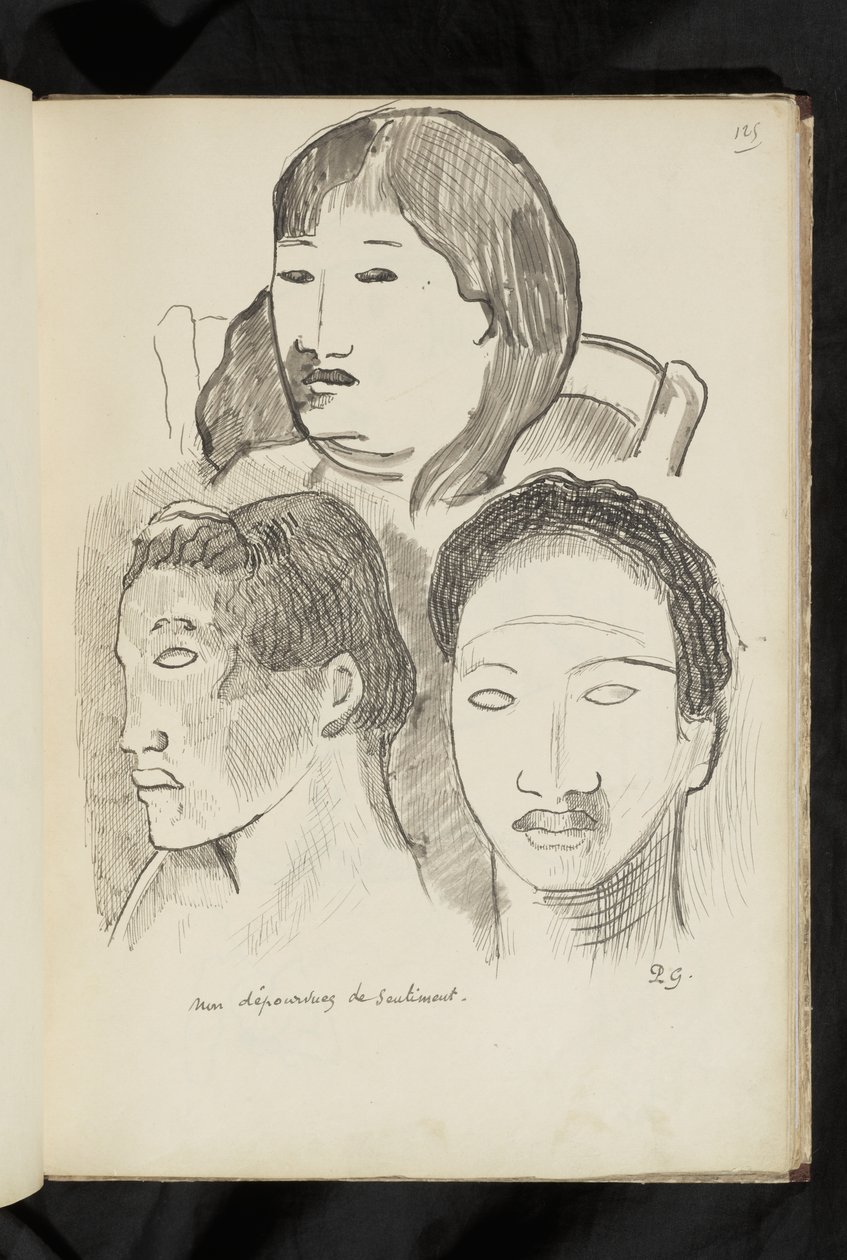 Voor en na - tekening "Niet zonder gevoel" door Paul Gauguin