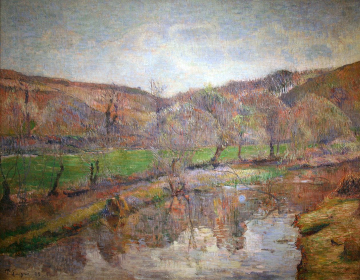 Bretons Landschap door Paul Gauguin