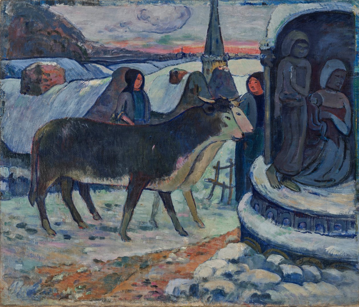 Kerstnacht - De zegening van de ossen door Paul Gauguin