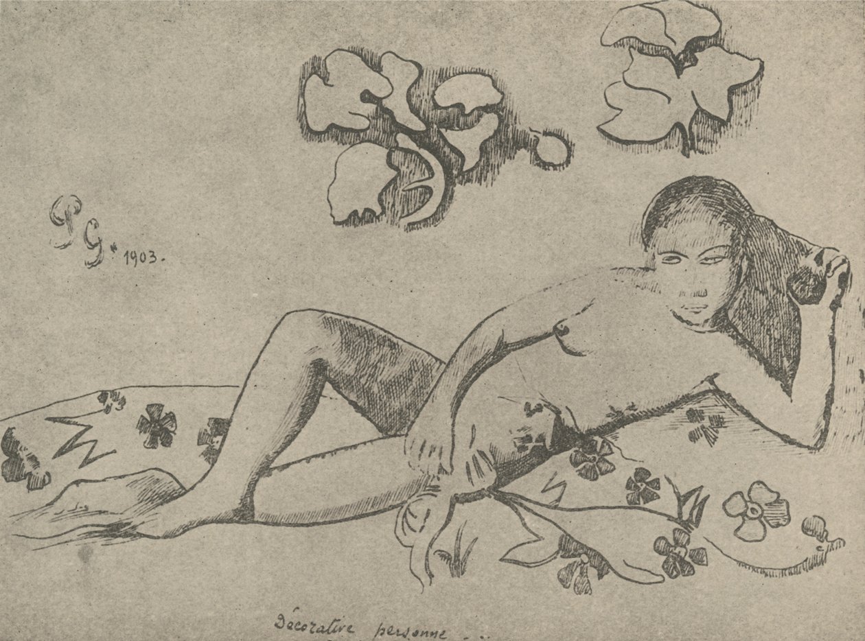 Decoratief figuur door Paul Gauguin