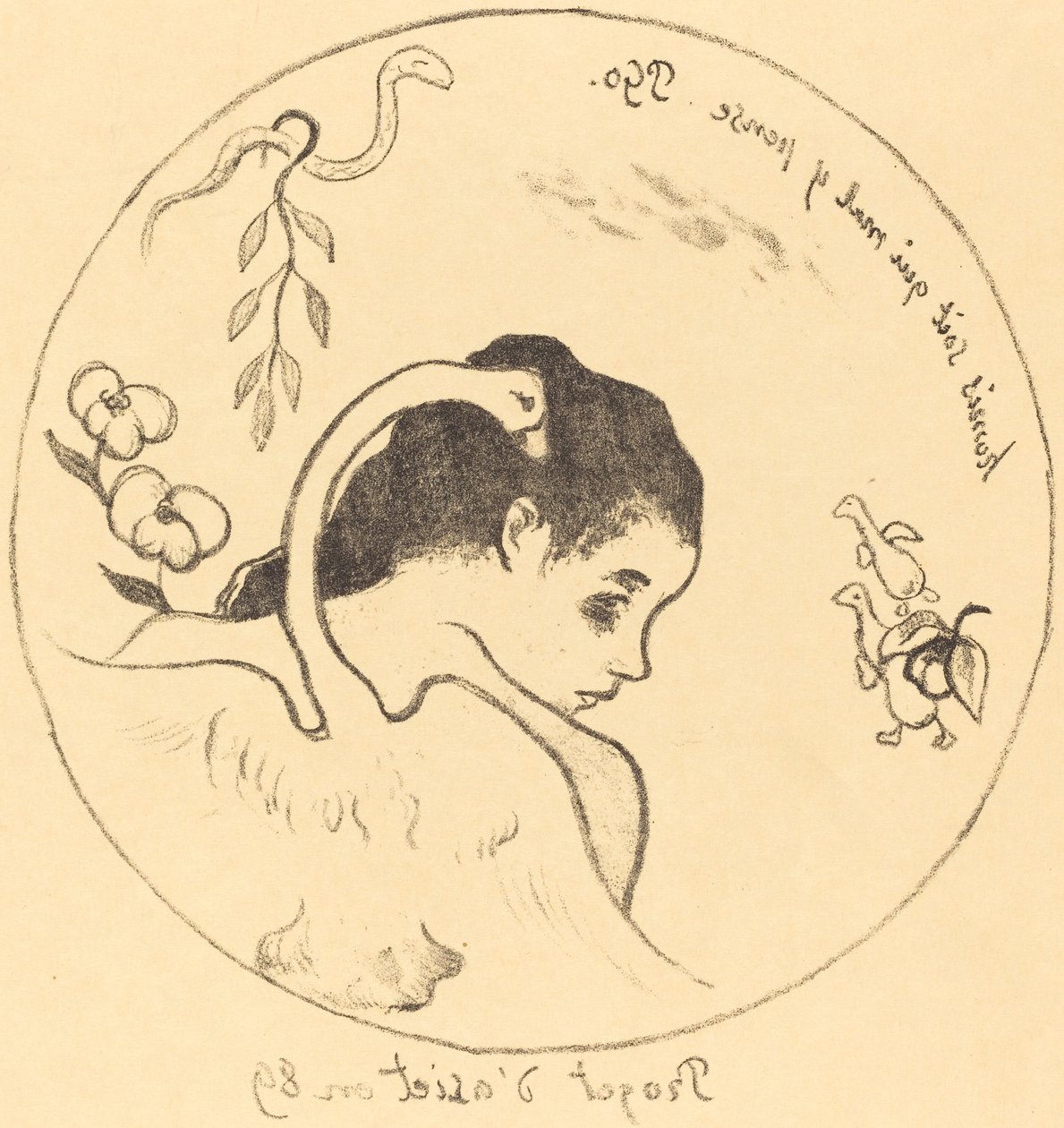 Ontwerp voor een Chinees bord, 1889 door Paul Gauguin