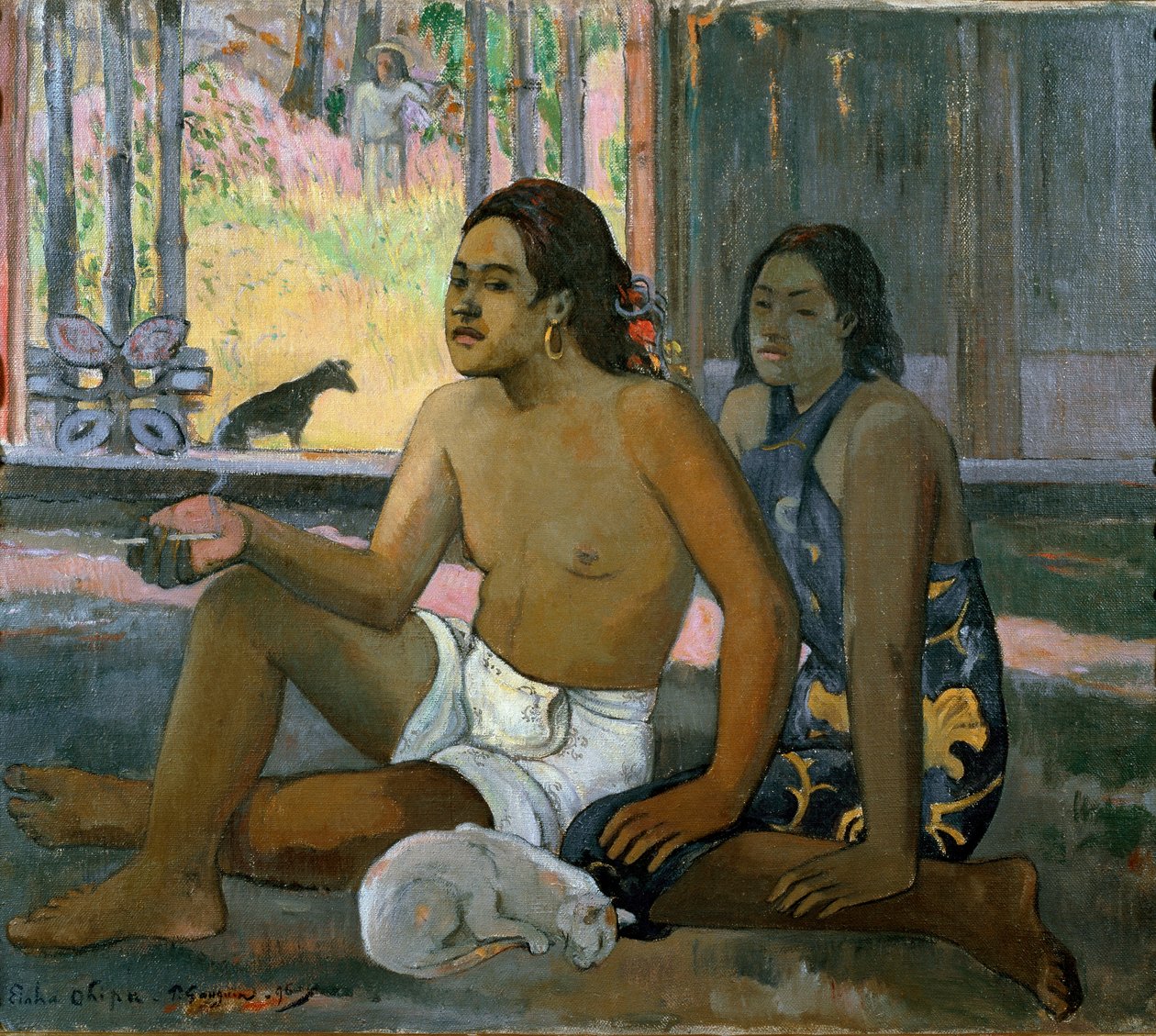 Eiaha Ohipa (Niet werken. Tahitianen in een kamer) door Paul Gauguin