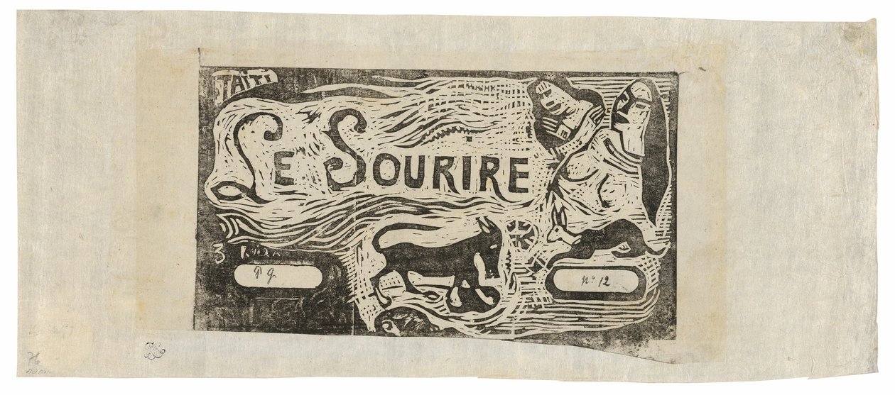 Vos, bustes van twee vrouwen en een konijn, kopstuk voor Le sourire door Paul Gauguin
