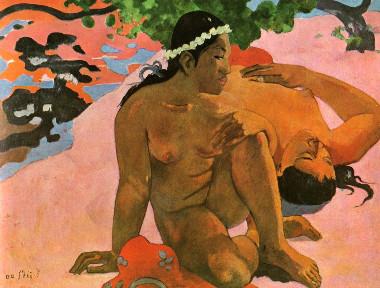 Frans:  Aha oe Feii (Wat! Ben je jaloers) Aha Oe Feii door Paul Gauguin