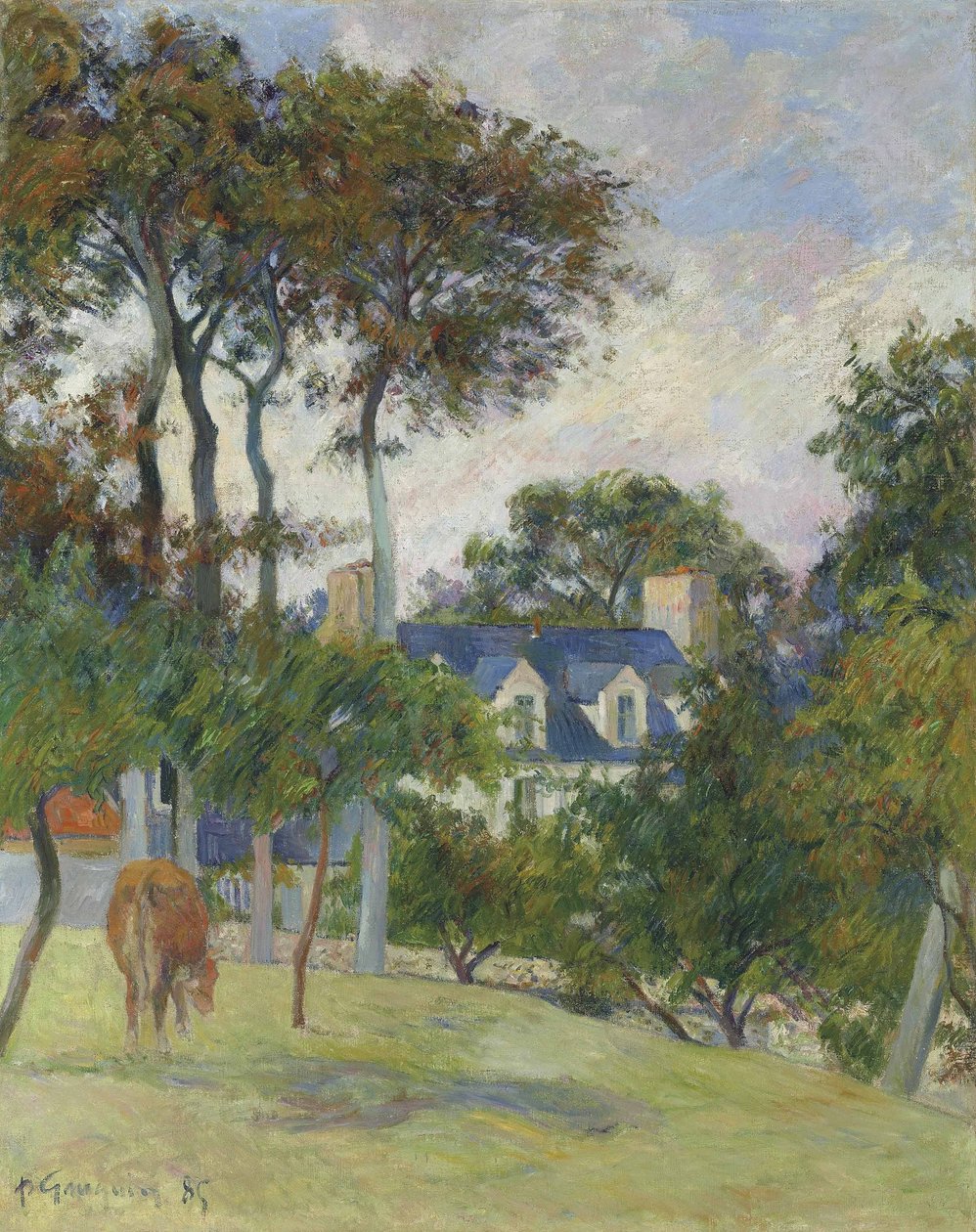 Frans: La Maison blanche / Het kasteel van Anglaise door Paul Gauguin