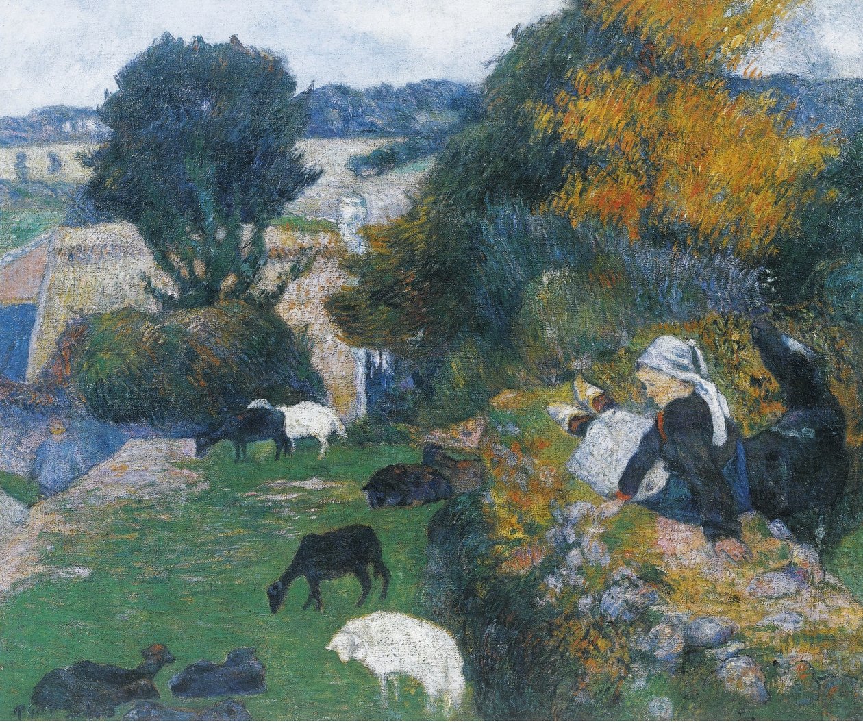 Frans:  La bergère bretonne De Bretonse herderin door Paul Gauguin