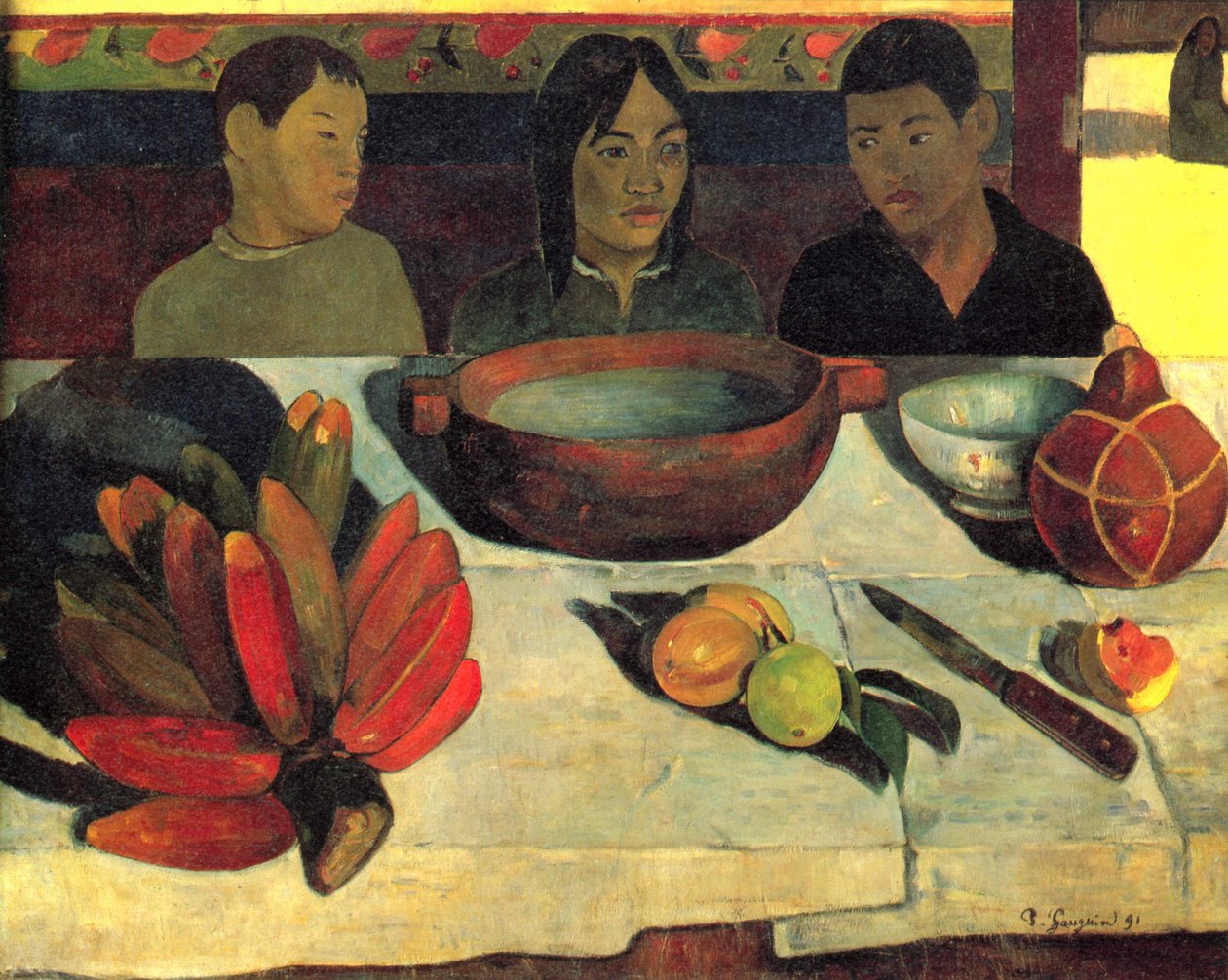 Frans:  Le repas (Les bananes) De maaltijd (De bananen) door Paul Gauguin