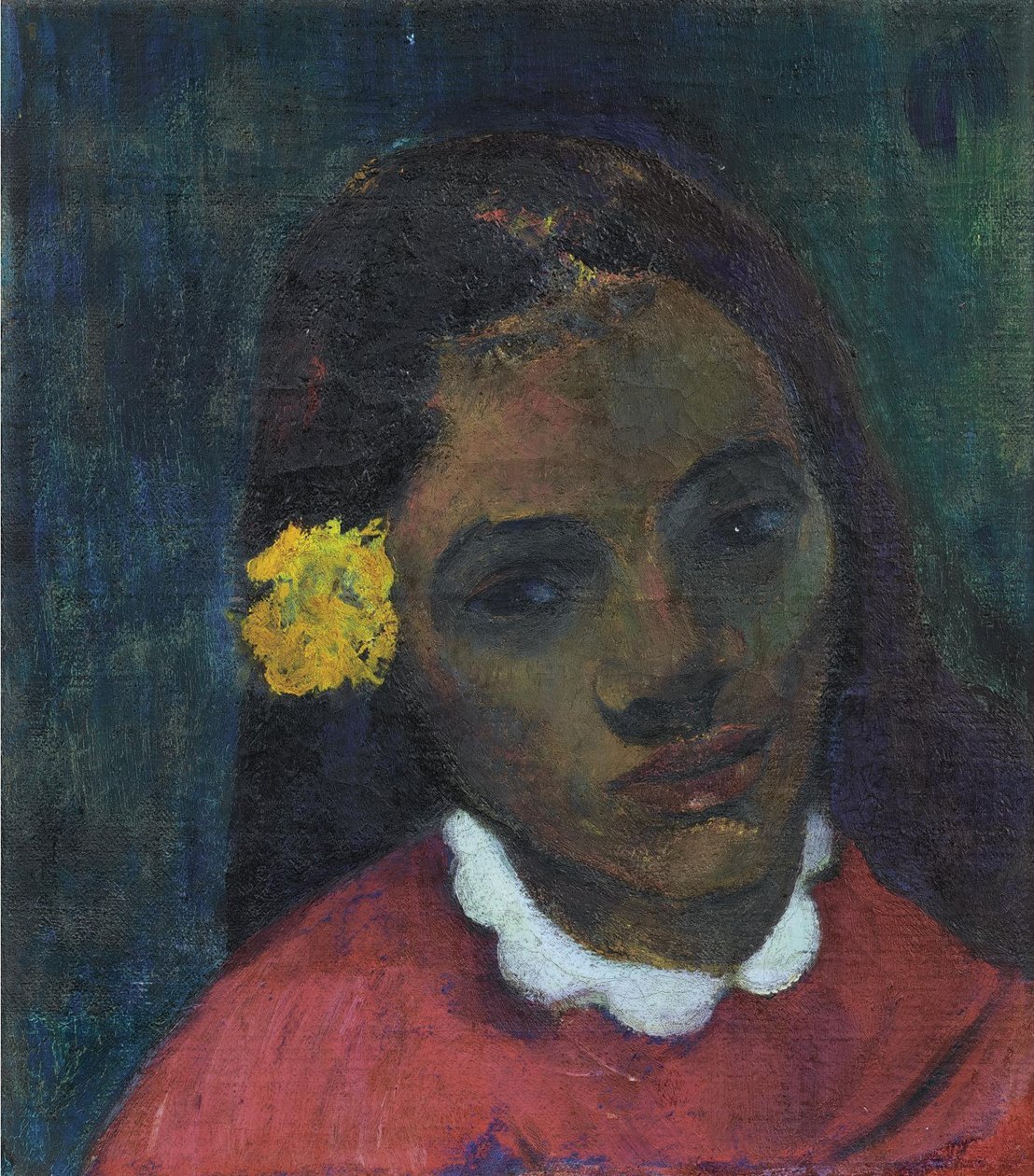 Frans: Tête de Tahitienne, of La Fleur qui écoute door Paul Gauguin