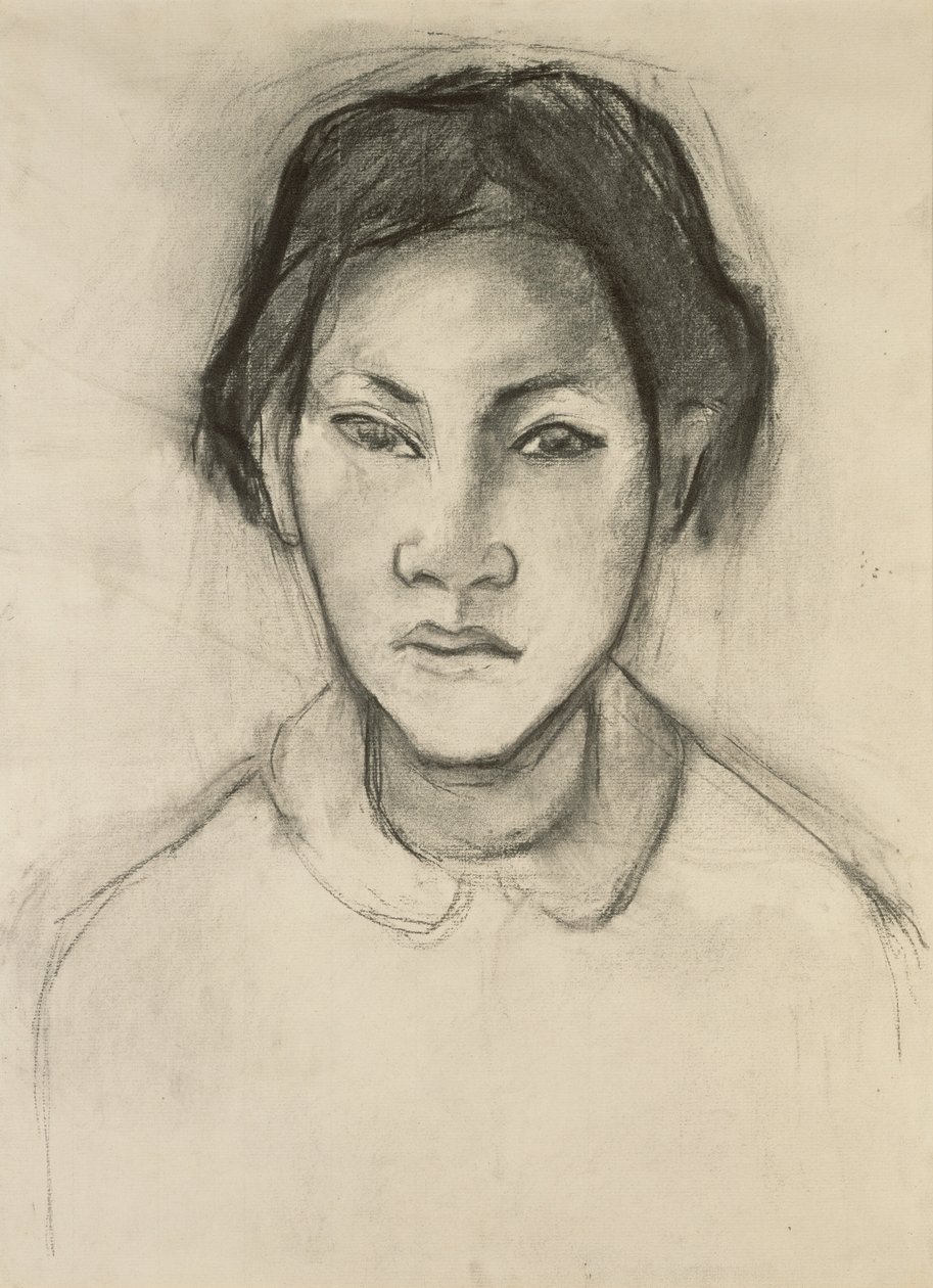 Hoofd van een Tahitiaanse vrouw door Paul Gauguin