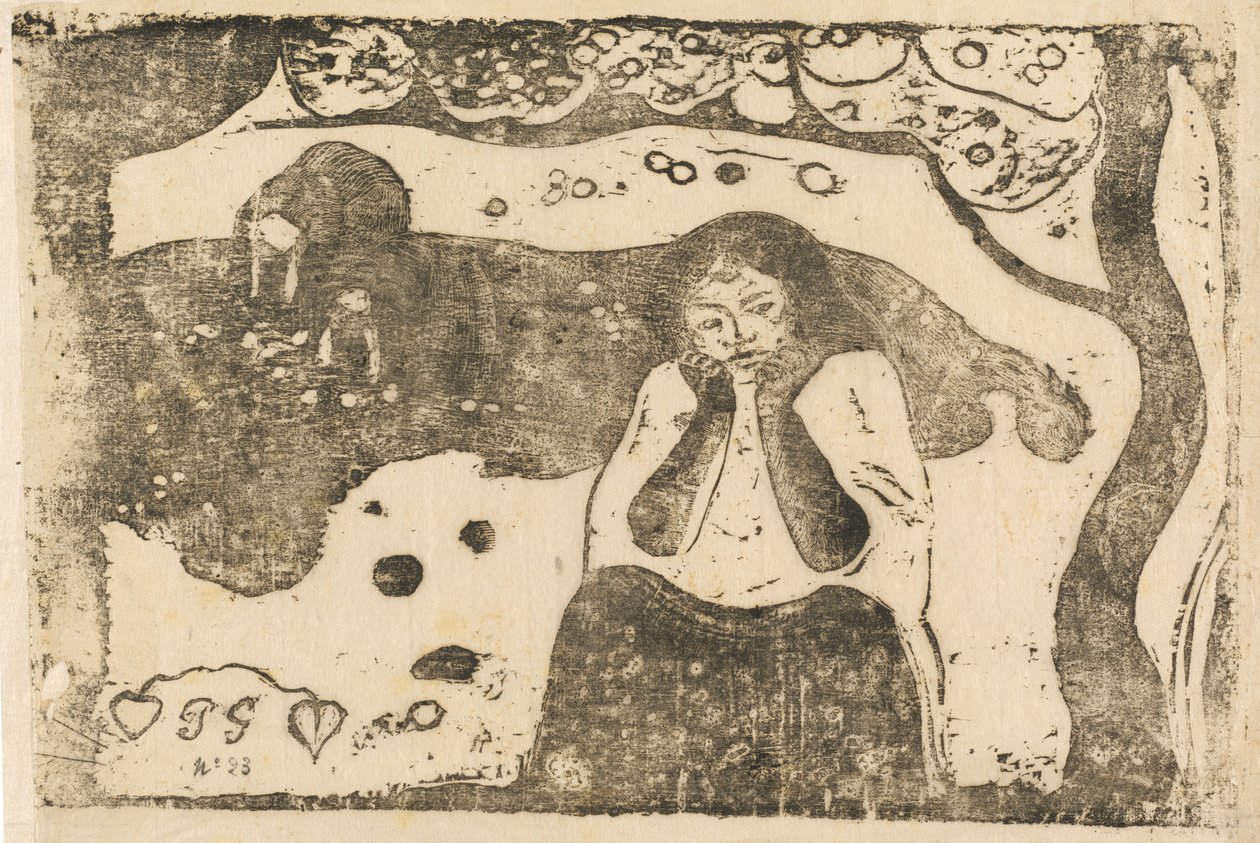 Menselijk Verdriet Miseres humaines, in of na 1895 door Paul Gauguin