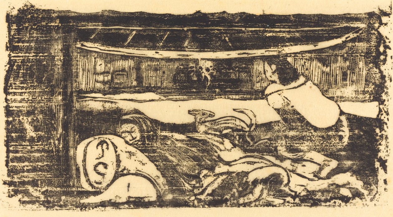 Interieur van een Hut door Paul Gauguin