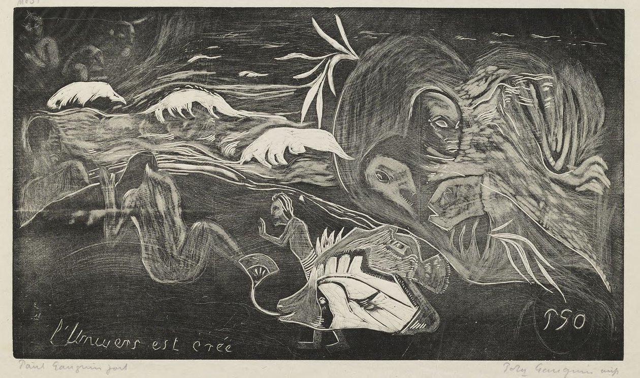 Het heelal wordt geschapen door Paul Gauguin