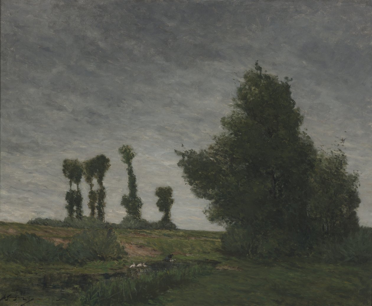 Landschap met populieren door Paul Gauguin