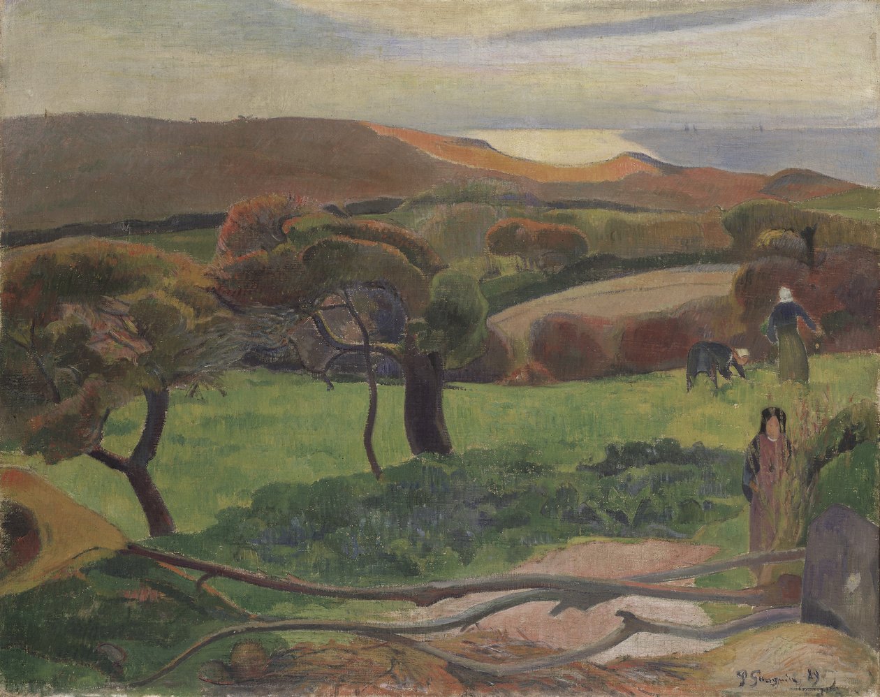 Landschap uit Bretagne door Paul Gauguin