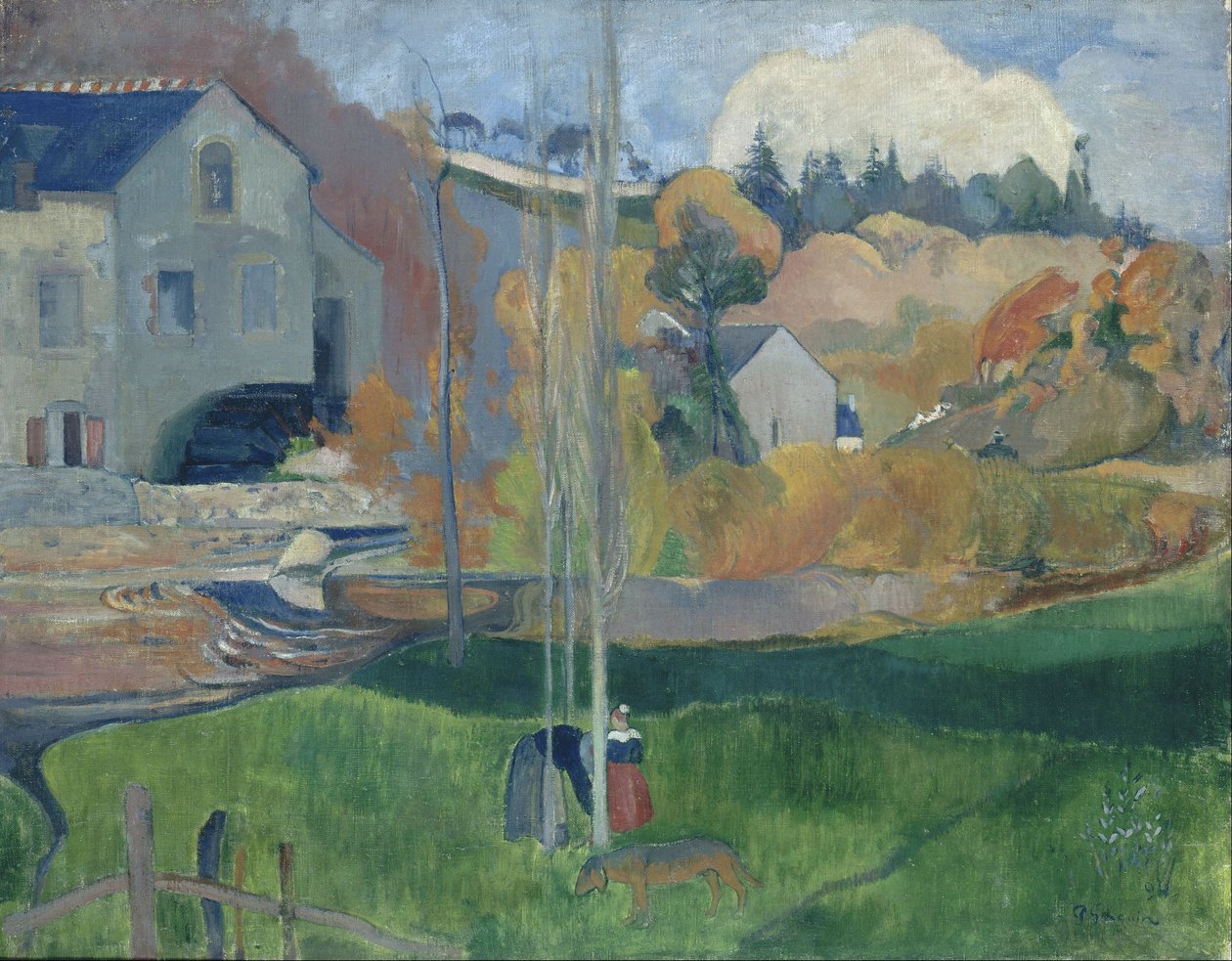 Landschap in Bretagne. De David-molen door Paul Gauguin