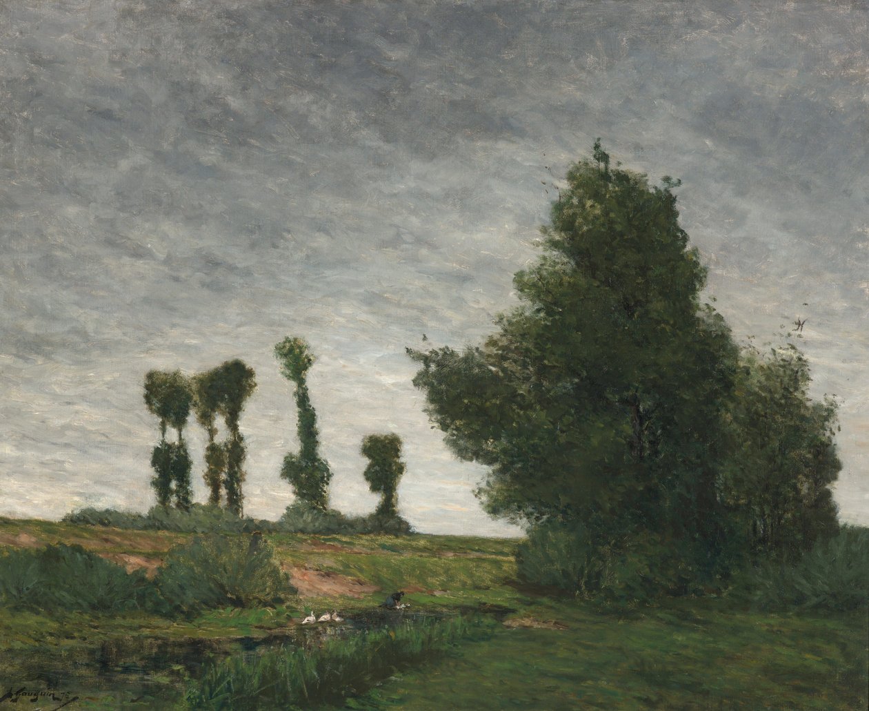 Landschap met populieren door Paul Gauguin