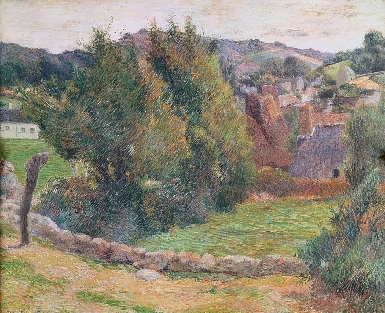 Landschap bij Pont-Aven door Paul Gauguin