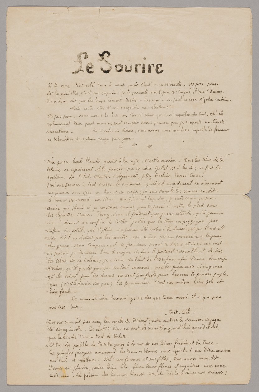 De glimlach: Serieus tijdschrift, nov. 1899 door Paul Gauguin