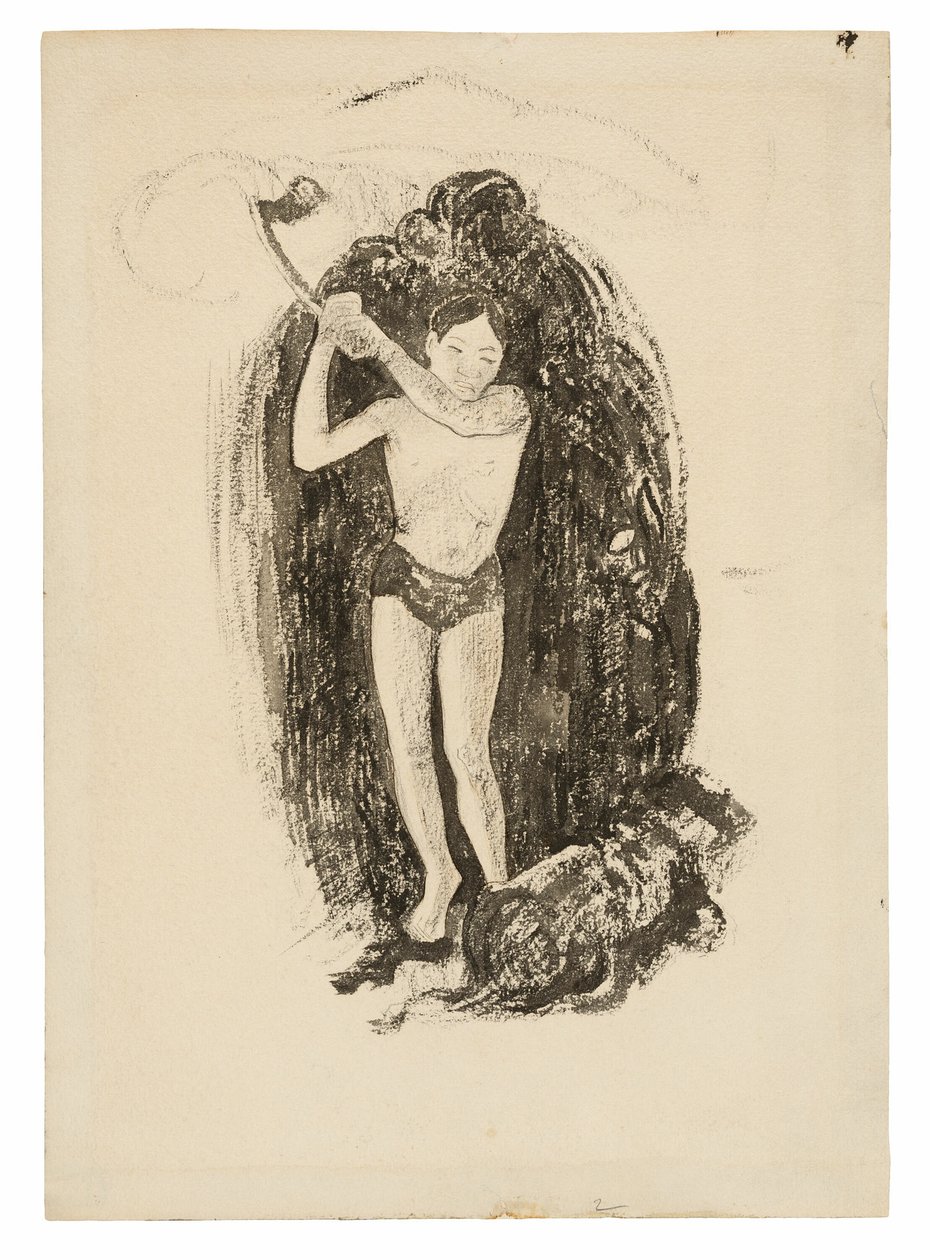 Man met een Bijl door Paul Gauguin