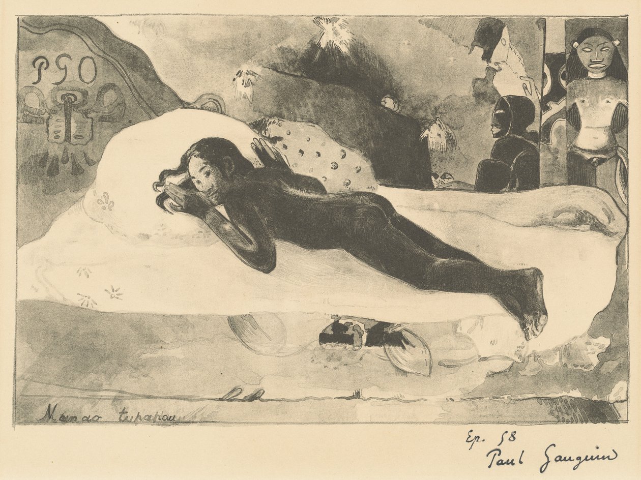 Manao Tupapau (Zij wordt Achtervolgd door een Geest) door Paul Gauguin