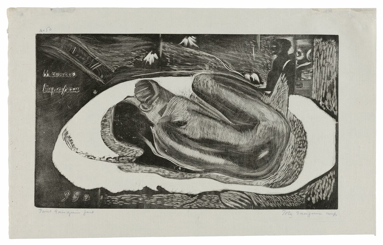 Manao tupapau (Zij denkt aan de geest of de geest denkt aan haar), uit de Noa Noa Suite door Paul Gauguin