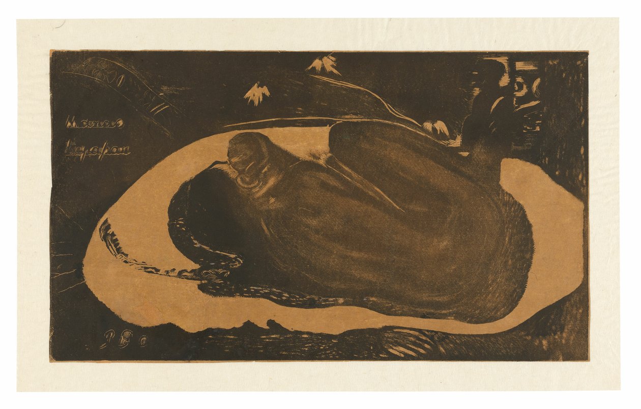 Manau tupapau (Zij denkt aan het spook of Het spook denkt aan haar), uit de Noa Noa Suite door Paul Gauguin