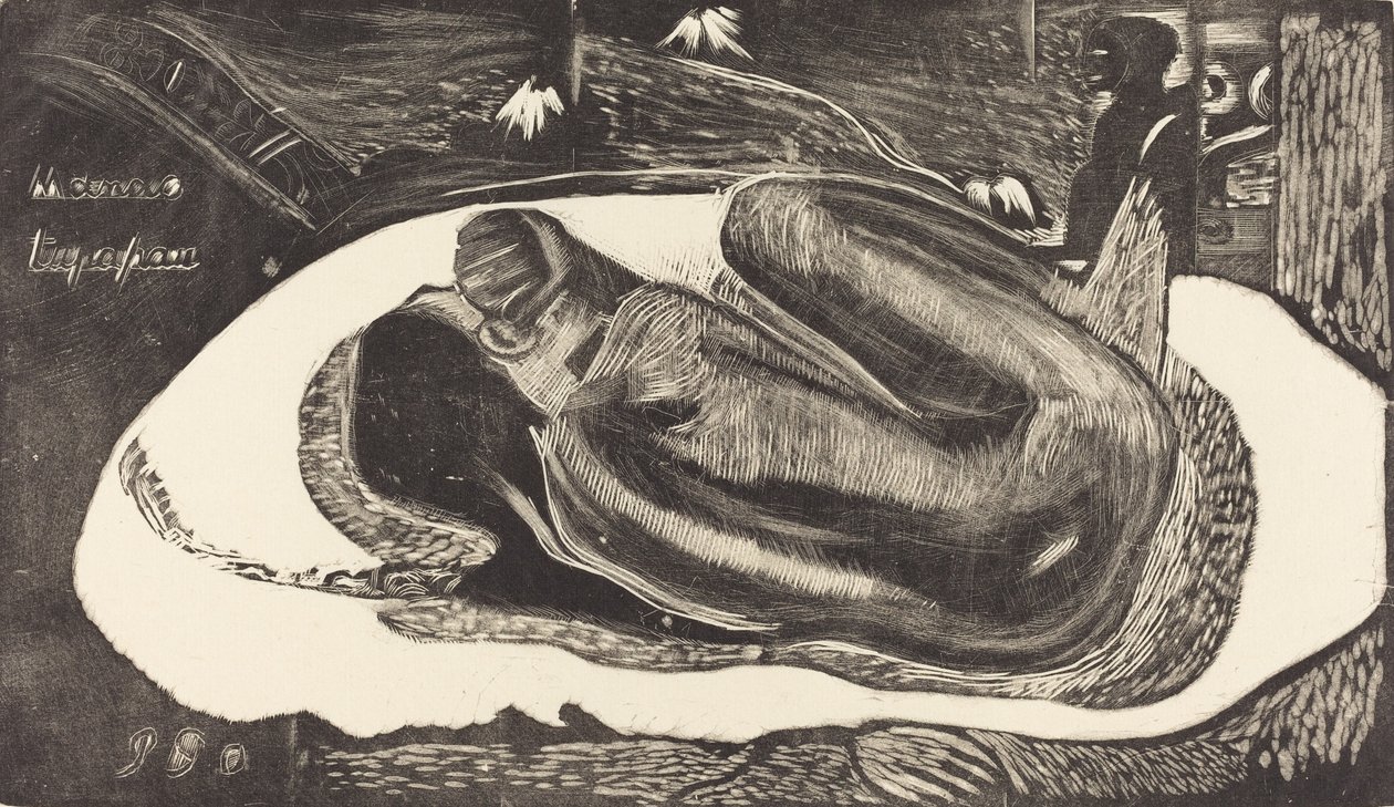 Manoa Tupapau Ze wordt achtervolgd door een geest door Paul Gauguin