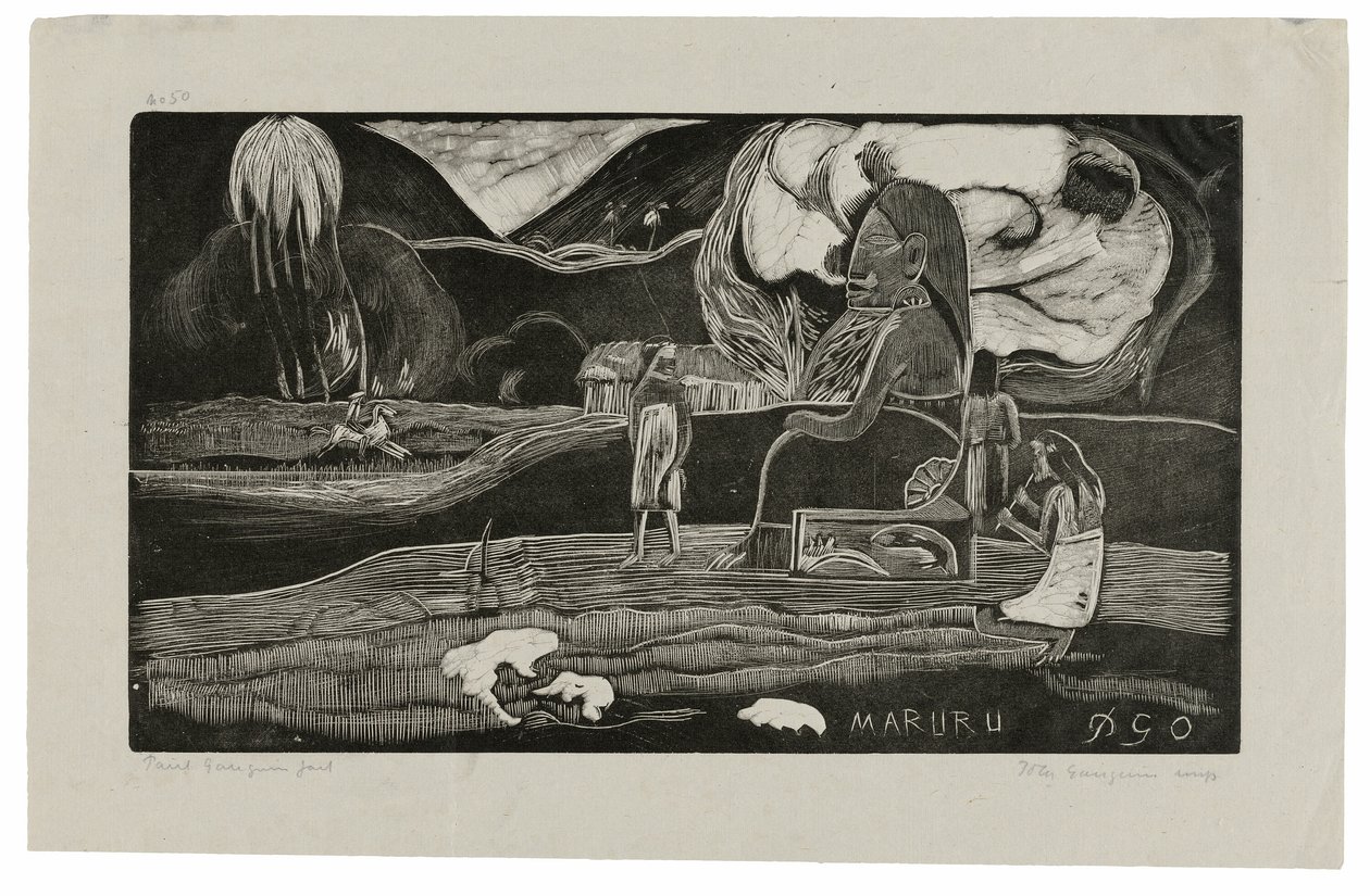 Maruru (Aanbiedingen van Dankbaarheid), uit de Noa Noa Suite door Paul Gauguin
