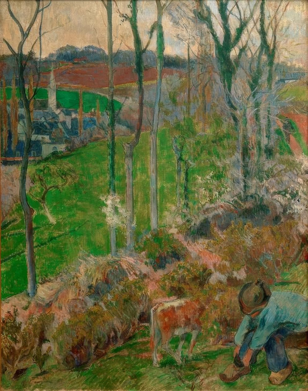 Landschap in Pont-Aven, Bretagne door Paul Gauguin
