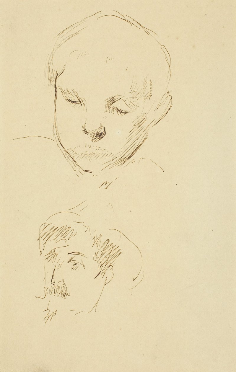 Profiel van een jongen en zelfportret door Paul Gauguin