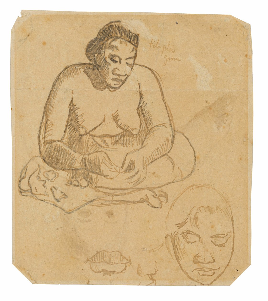 Zittende Tahitiaanse vrouw; Staande Tahitiaanse vrouw door Paul Gauguin