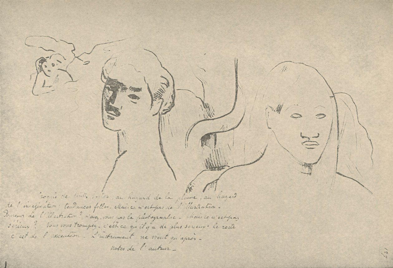 Schetsen van allerlei soorten, willekeurige avonturen van mijn pen en mijn verbeelding, dwalende fantasieën door Paul Gauguin