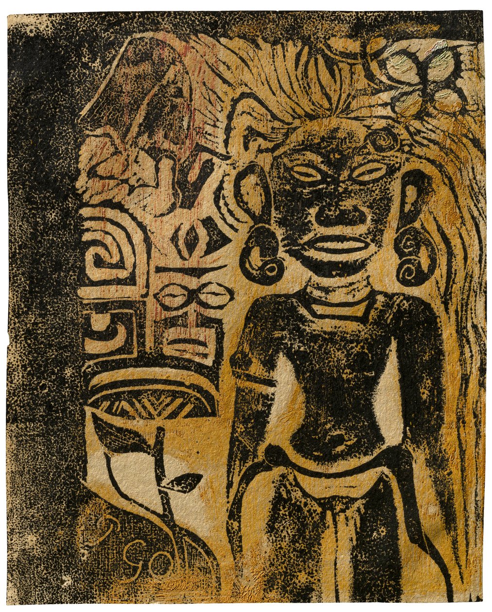 Tahitiaanse Afgod, De Godin Hina, 1894-95 door Paul Gauguin