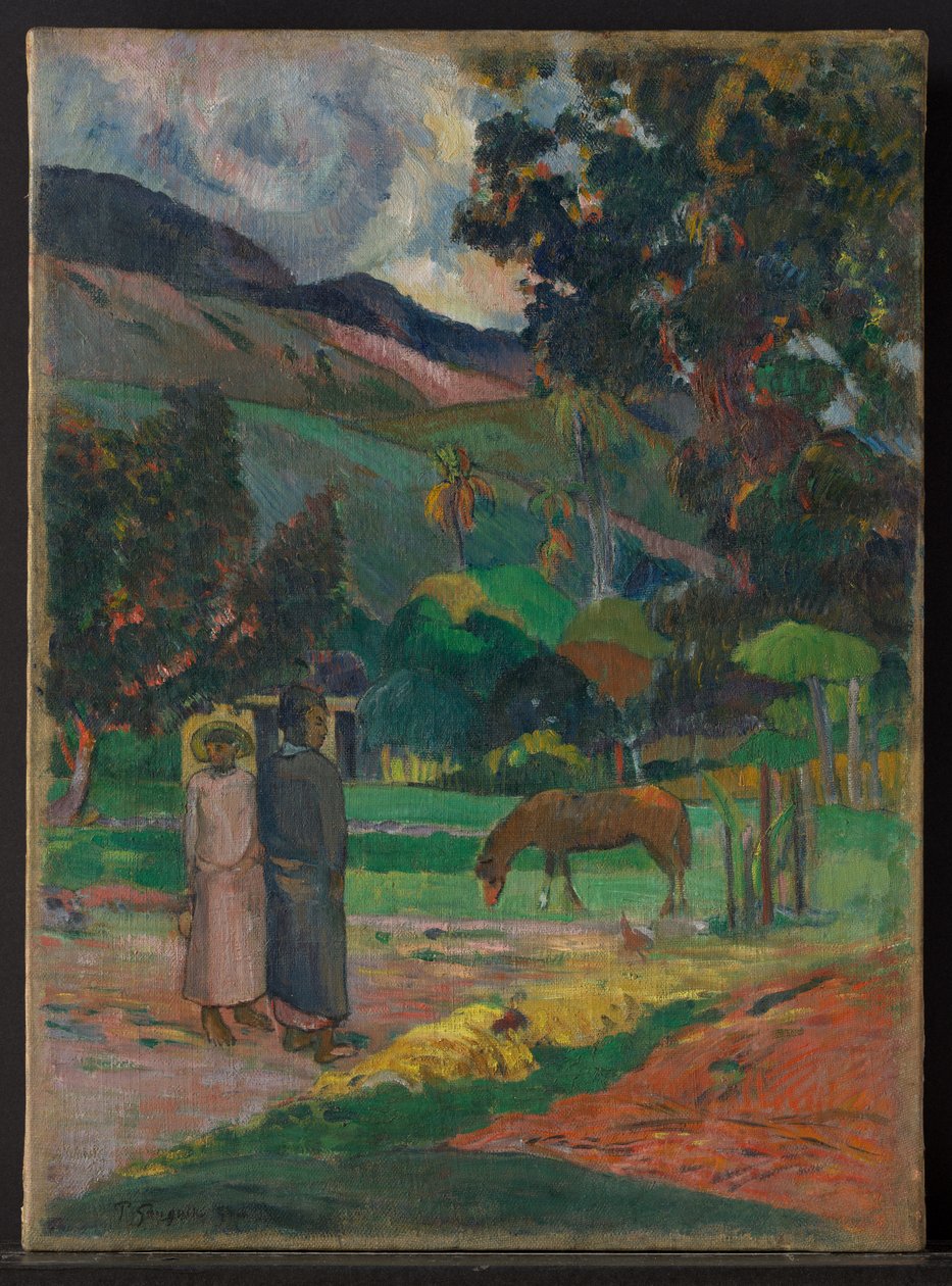 Tahitiaans landschap door Paul Gauguin