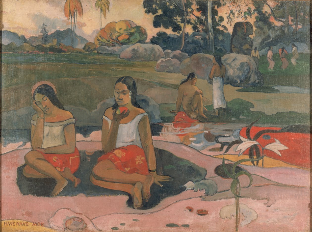 Tahitiaans:  Nave nave moe Heilige lente: Zoete dromen door Paul Gauguin