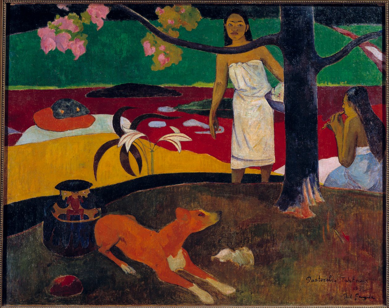 Tahitische scène door Paul Gauguin