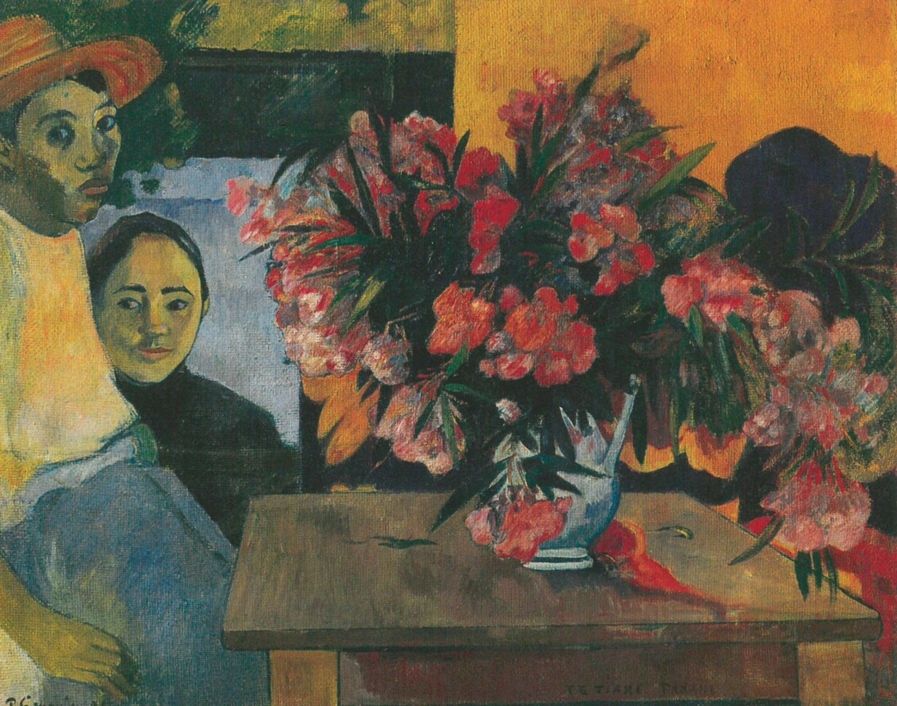 Tahitiaans:  Te tiare farani De bos bloemen door Paul Gauguin
