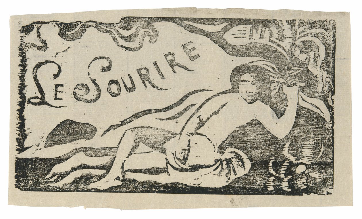 Tahitiaanse vrouw, hoofddeksel voor Le sourire door Paul Gauguin