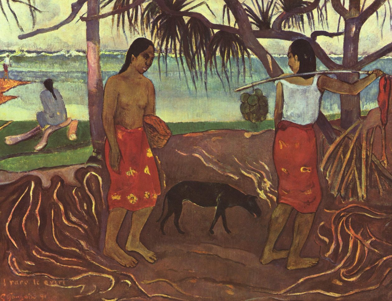 Tahitiaans: raro te oviri (I) Onder de Pandanus I door Paul Gauguin