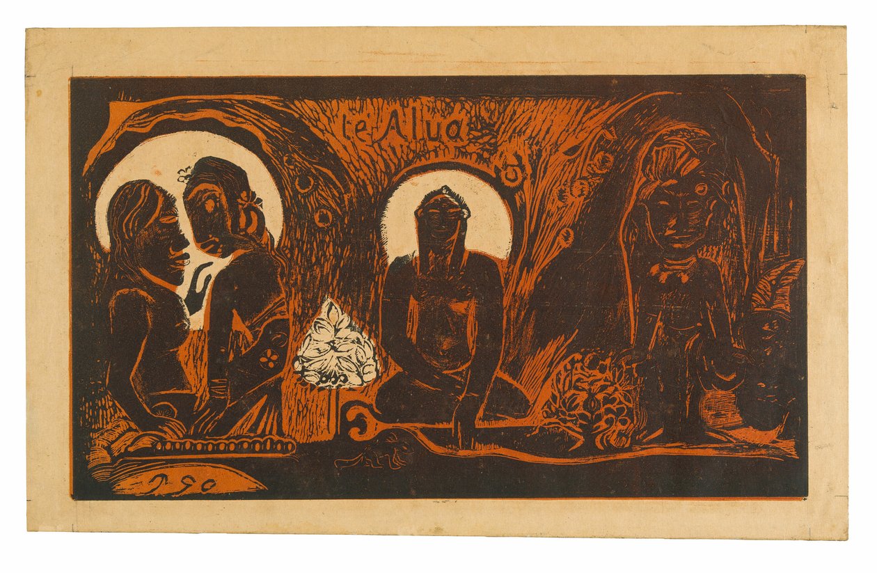Te atua (De God), uit de Noa Noa Suite door Paul Gauguin