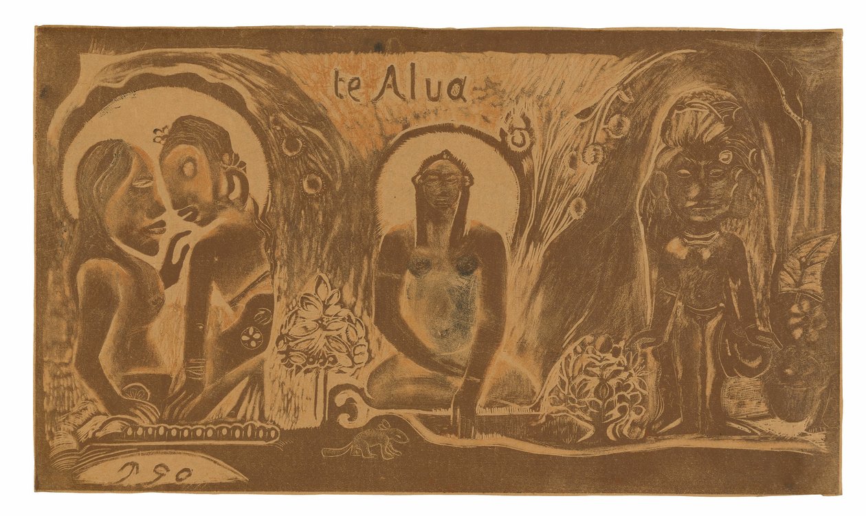 Te atua (De God), uit de Noa Noa Suite door Paul Gauguin