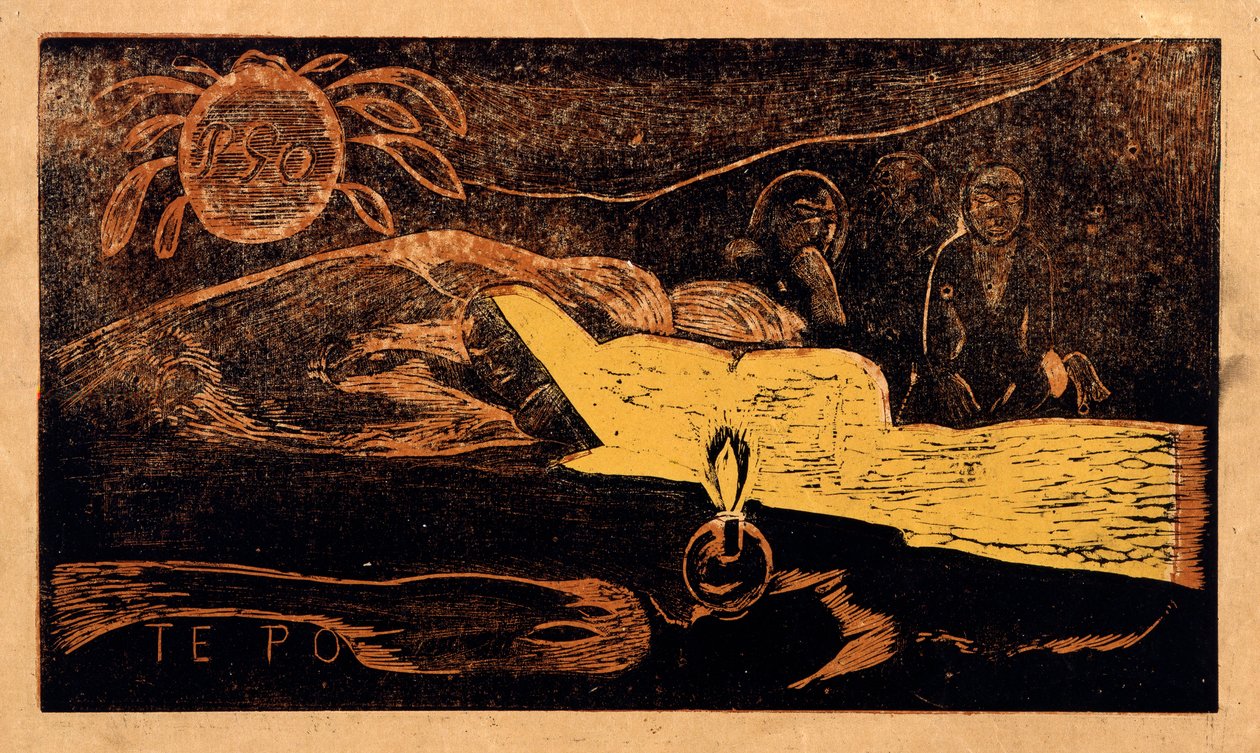 Te po. De grote nacht uit de serie Noa Noa door Paul Gauguin