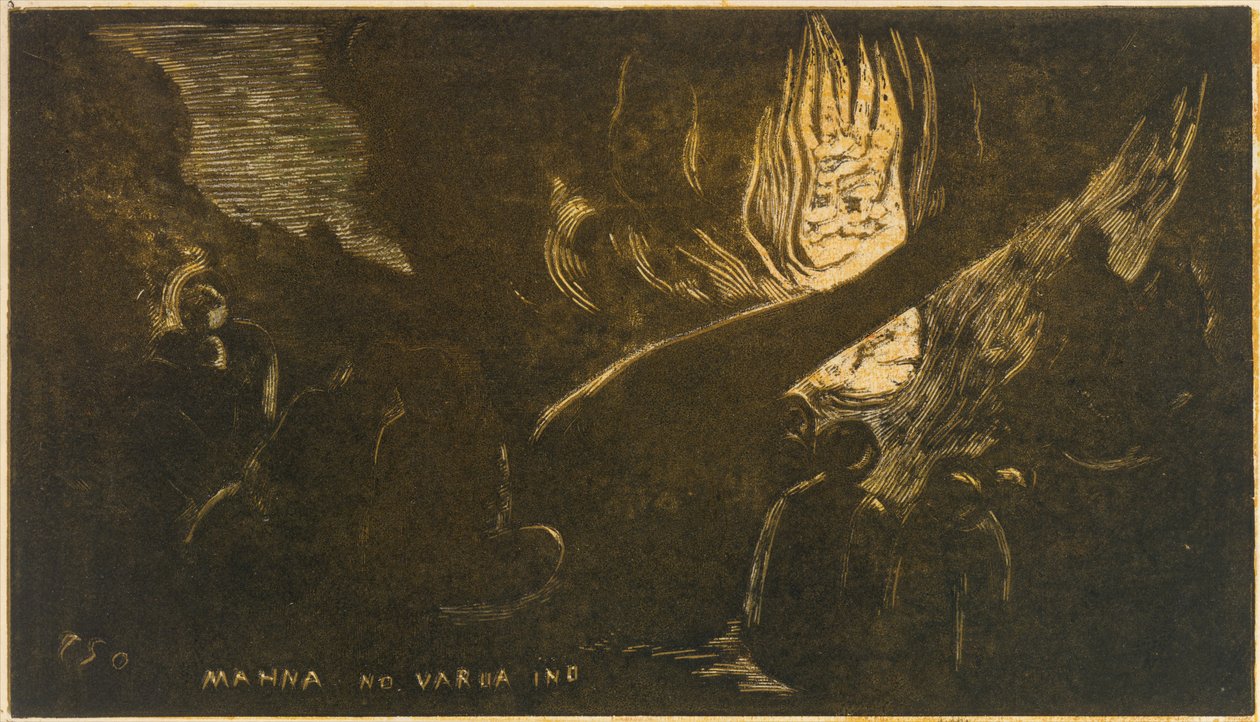 De Duivel Spreekt Mahna No Varua Ino, uit Fragrance Noa Noa, 1893-94 door Paul Gauguin
