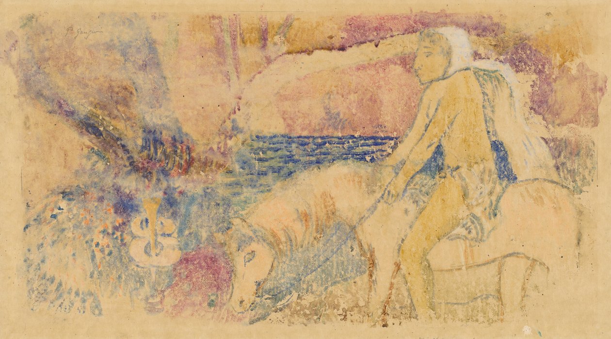 De pony, ca. 1902 door Paul Gauguin