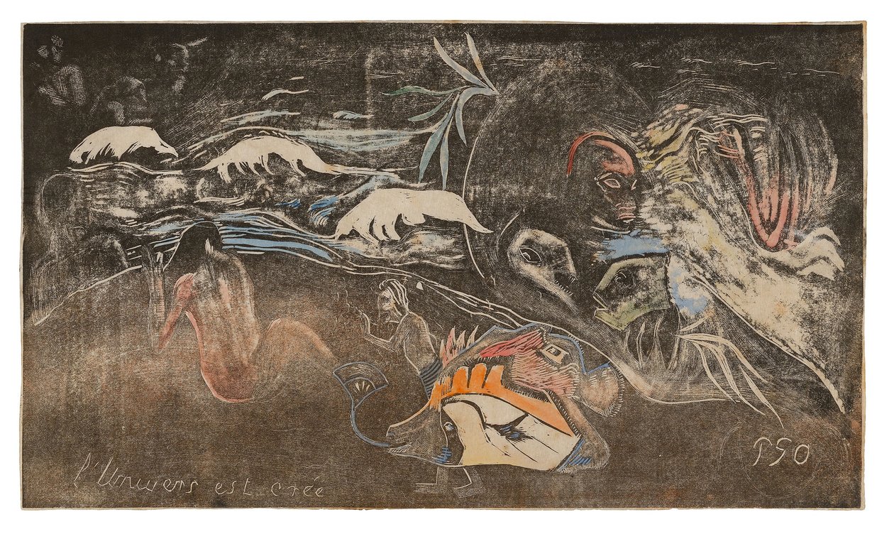 Het universum wordt geschapen), uit de Noa Noa Suite door Paul Gauguin