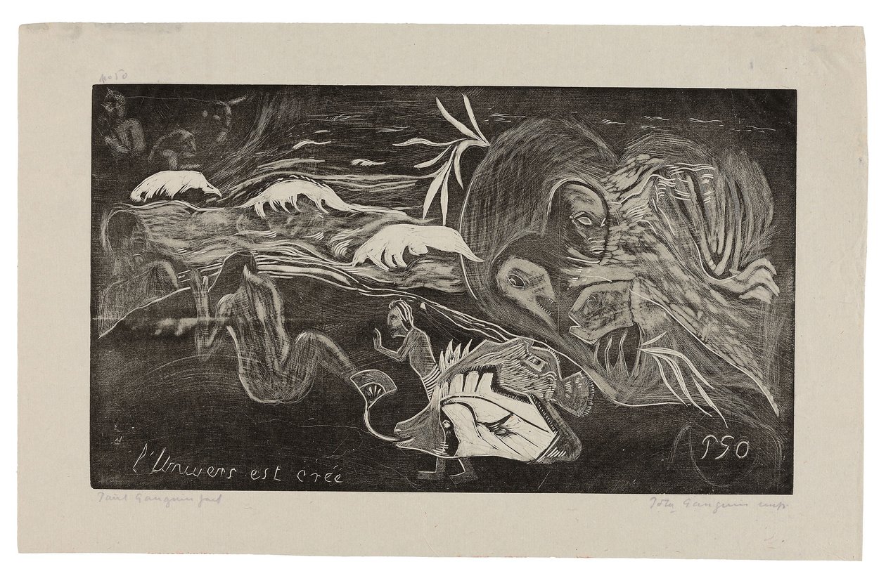 Het universum wordt geschapen), uit de Noa Noa Suite door Paul Gauguin
