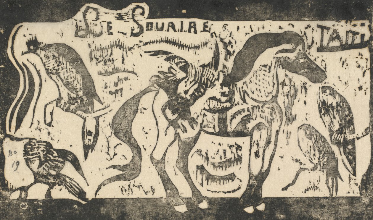 Titelpagina voor Le Sourire Titre du Sourire, in of na 1895 door Paul Gauguin