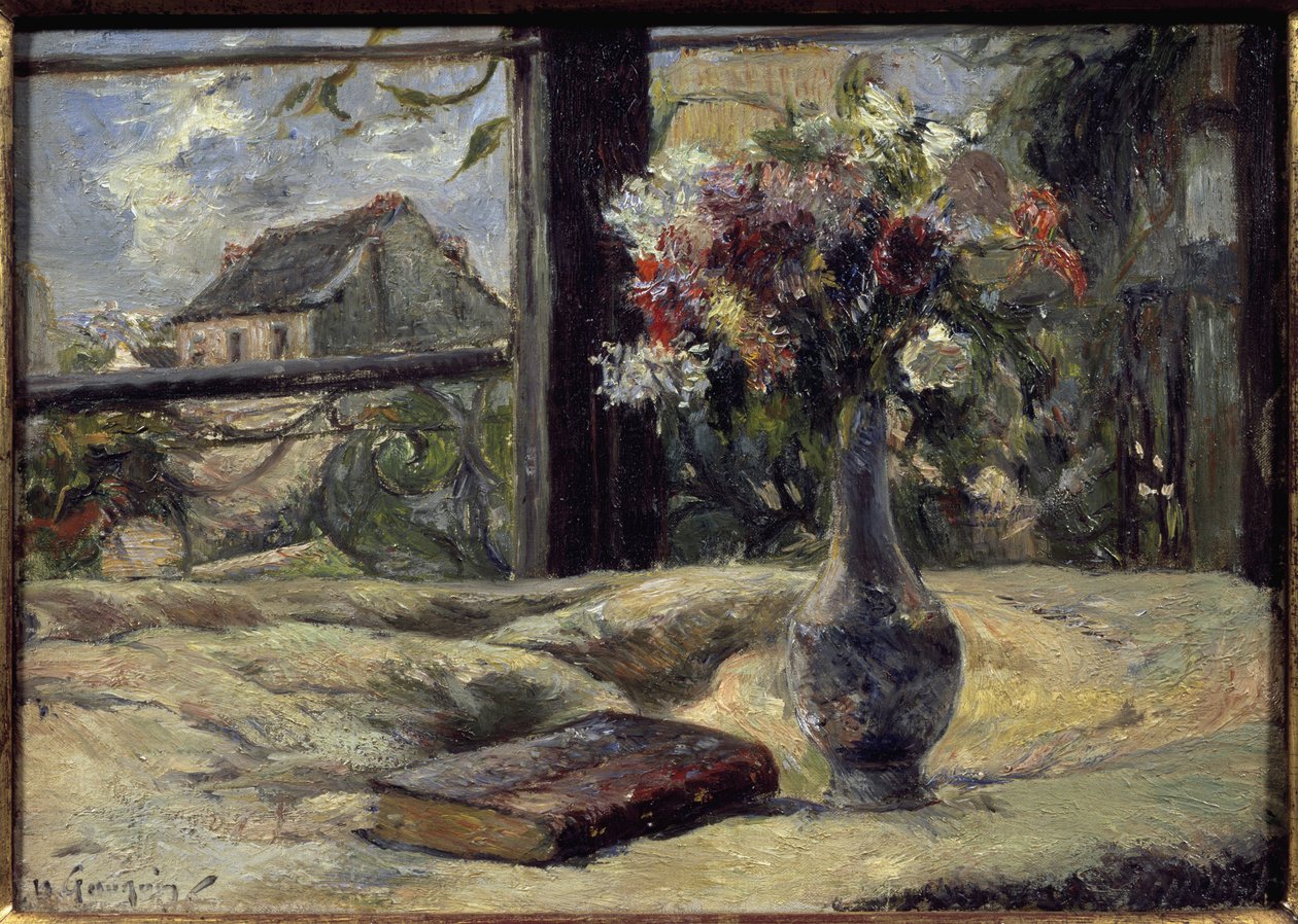 Vaas met bloemen door Paul Gauguin