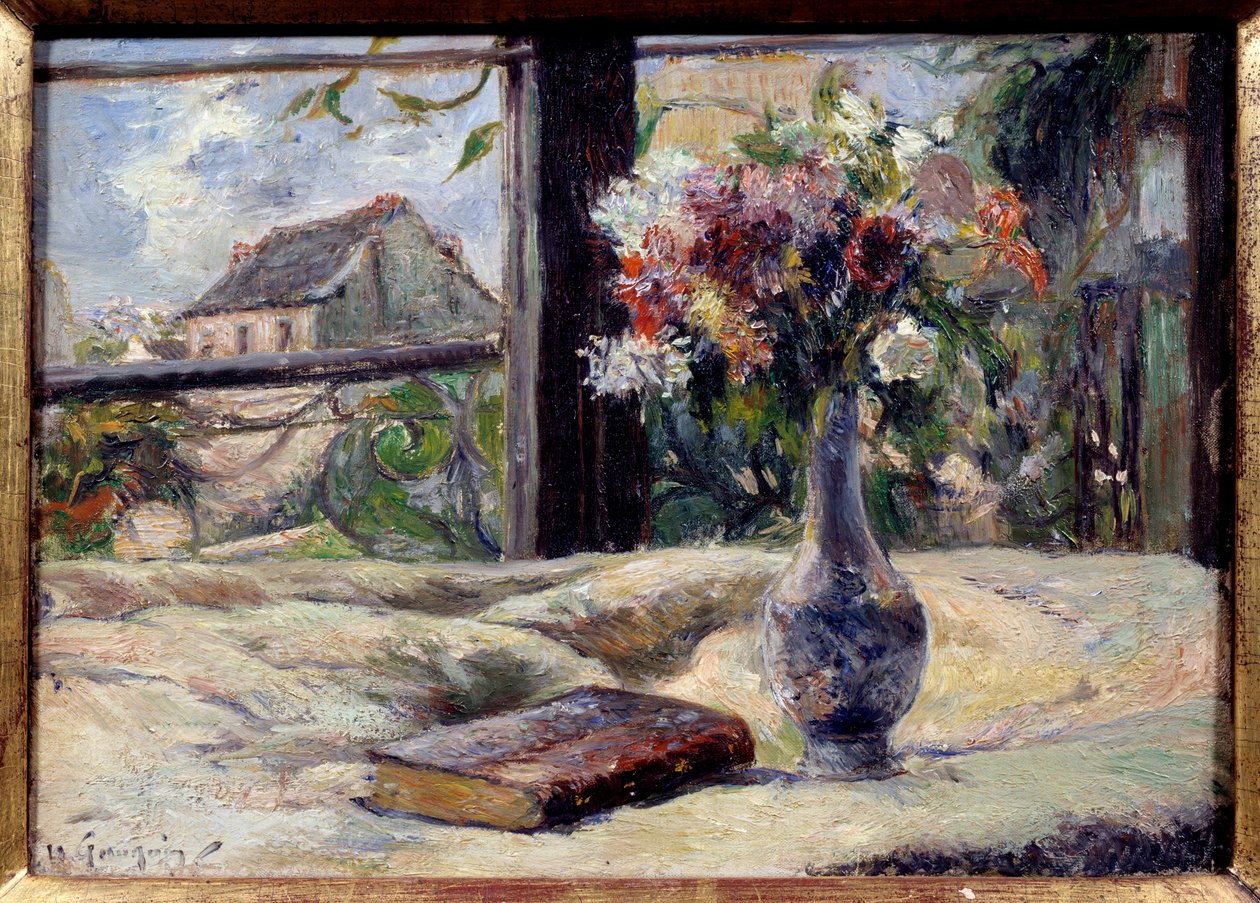Vaas met bloemen door Paul Gauguin
